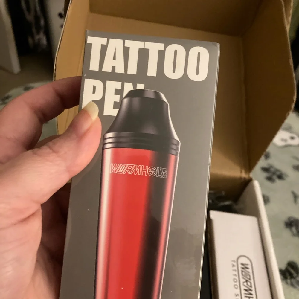 Tattoo Pen Kit - Wormhole tattoos gun NIB premium with ink and power supply - Picture 8 of 13